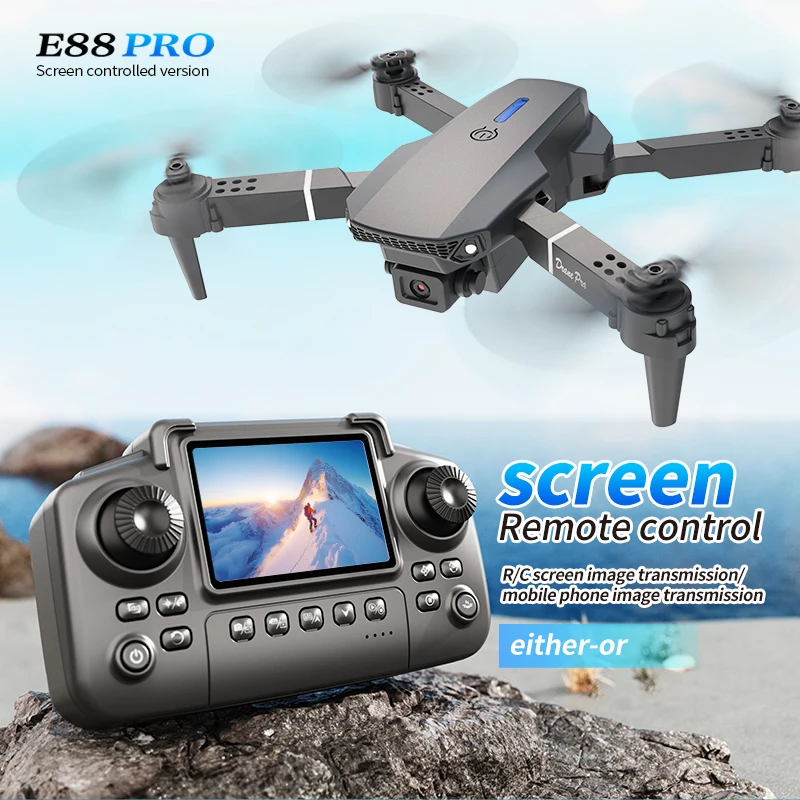 Drone Kit Professional - Profesjonalny dron E88 PRO z ekranem,